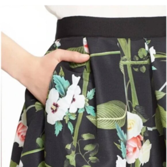 Ted Baker Floral Formal Secret Trellis Midi Full Skirt Size 3 Women's 8 - Picture 3 of 11